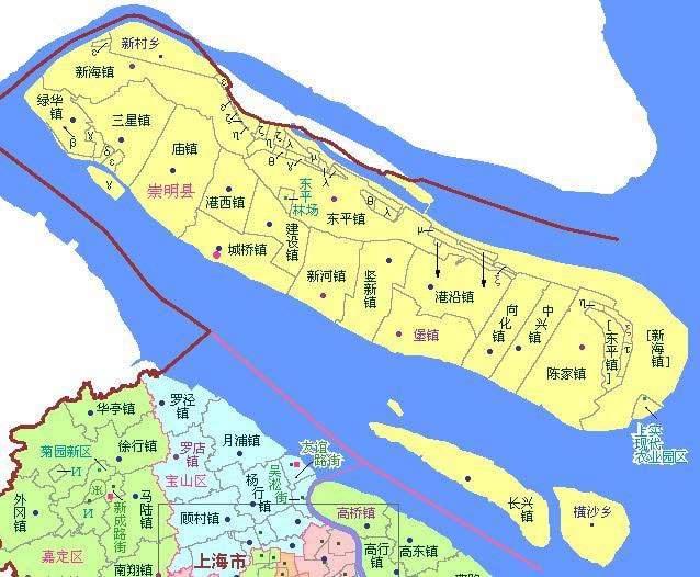 上海市崇明區(qū)地圖